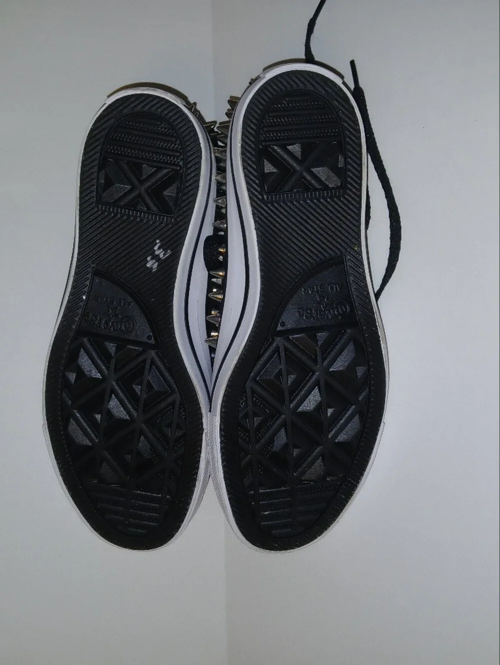 Converse Chuck Taylor All Star Low Top Silver Spike Studded Sneakers, Black